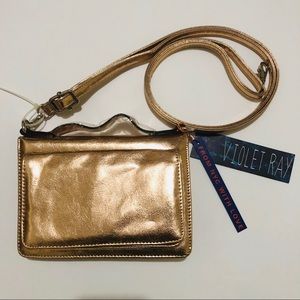 Rose Gold Metallic Wallet Crossbody Bag NWT